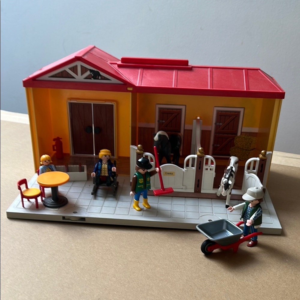 Playmobil Country Take Along Horse Stable Custom Mixed Lot with Vintage Pieces